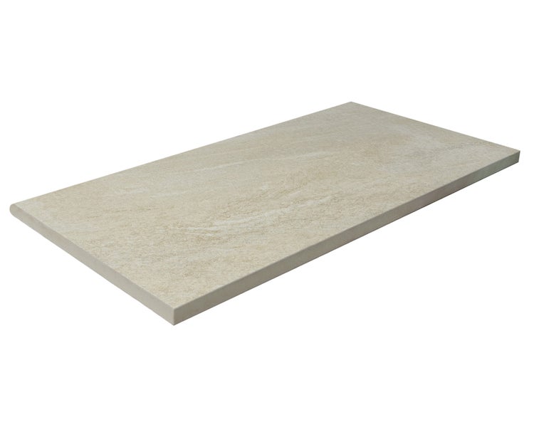 Wohnrausch Keramik Poolumrandung Beckenrandstein BEIGE, 60 x 30 x 3 cm, 1 Rundkante, beige