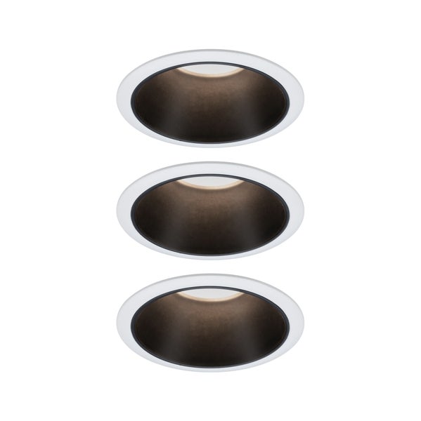 LED Einbauleuchte 3-Step-Dim Cole Coin 3er-Set IP44 rund 88mm Coin 3x6W 3x470lm 230V dimmbar 2700K Weiß, Schwarz matt