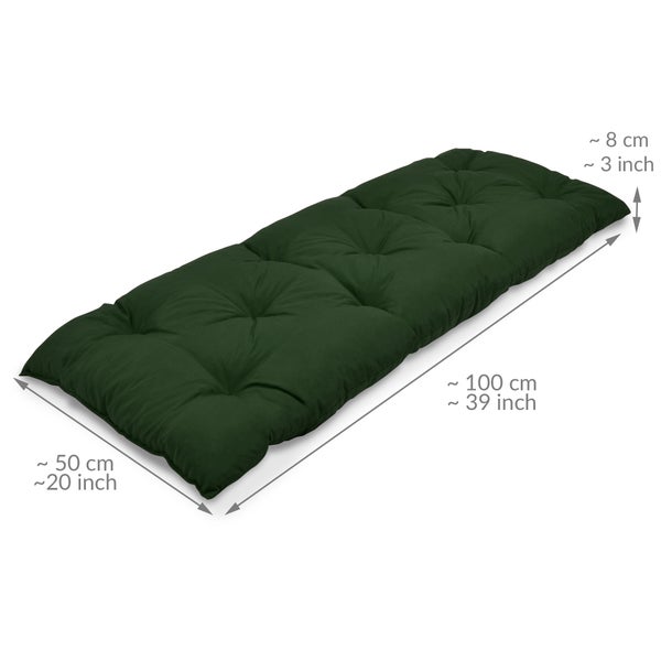 Beautissu Flair BK Bankpolster 100x50x8cm Dunkelgrün