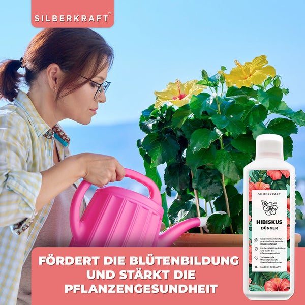 SILBERKRAFT Hibiskus Dünger – Für Roseneibisch & Hibiskus – 1 Liter