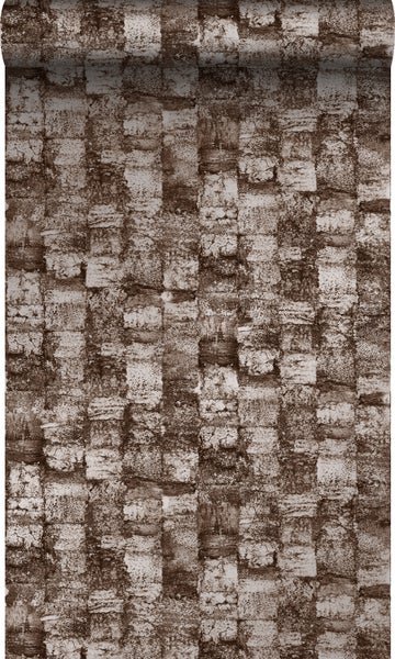 Origin Wallcoverings Tapete mit feiner Struktur Dunkelbraun - 53 cm x 10,05 m - 347359