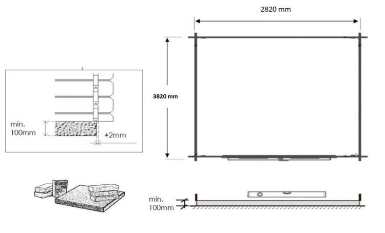 Gartenhaus, Gerätehaus 12m2 - 3x4m - 28mm