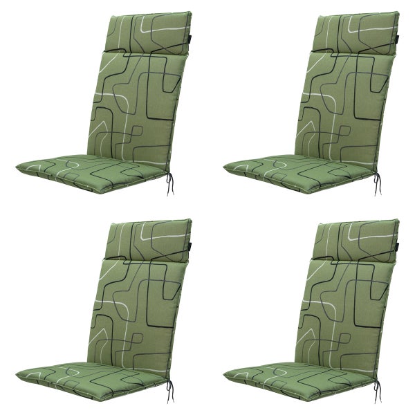 HochlehnerauflageJoah, Salbei – Ca. 120x50 cm - 4er-Set