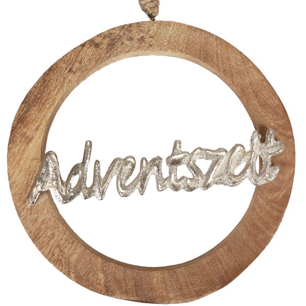 Dekorativer Adventszeit-Holzring mit Aufhängung