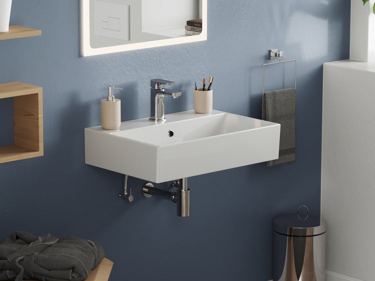 Aqua Bagno Loft Waschbecken – 60 cm – Keramik – Weiß Hochglanz – KS.60