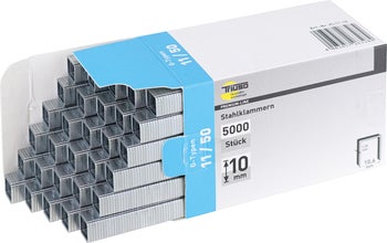 Triuso Stahlklammern G-Typ 11/50, 10 Millimeter Länge, Packung mit 5000 Stück.