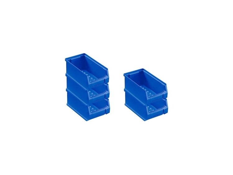 PROREGAL SparSet 5x Blaue Sichtlagerbox 2.0 HxBxT 7,5 x 10 x 17,5 cm 0,8 Liter Sichtlagerbehälter