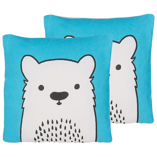 Dekokissen 2er Set WARANASI Baumwolle 45 x 45 cm Blau