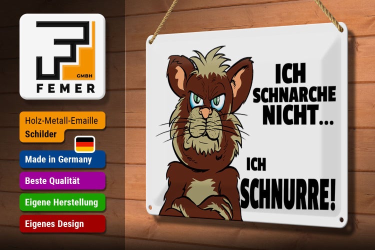 Blechschild Spruch 30x20cm ich schnarche nicht ich schnurre