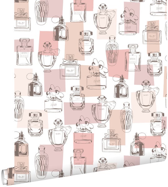 Tapete mit Parfümflaschenmuster