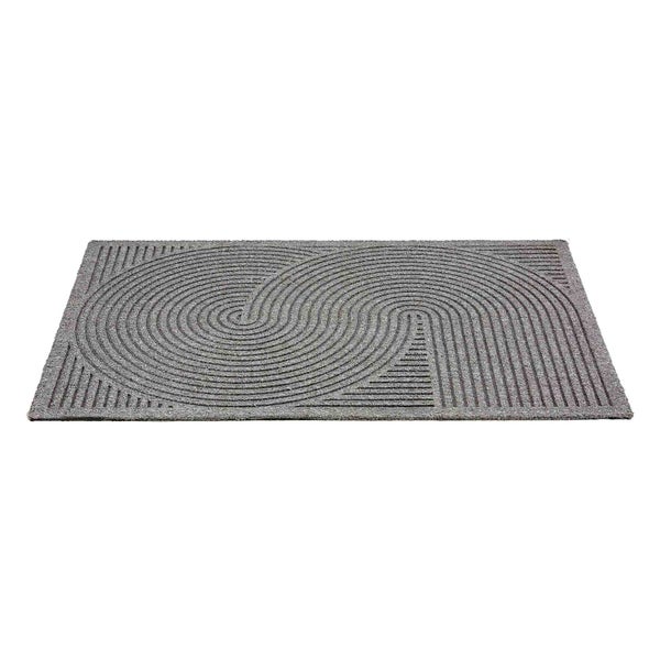 Graue Fußmatte mit geometrischem Muster