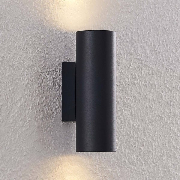 Lindby Wandleuchte, Wandlampe Innen Joffrey (Modern) in Schwarz aus Aluminium (2 flammig GU10) - Wandstrahler Wandbeleuchtung Schlafzimmer / Wohnzimmer Wohnzimmerleuchte