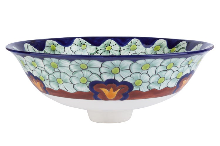 Keramikwaschbecken mit Blumendesign