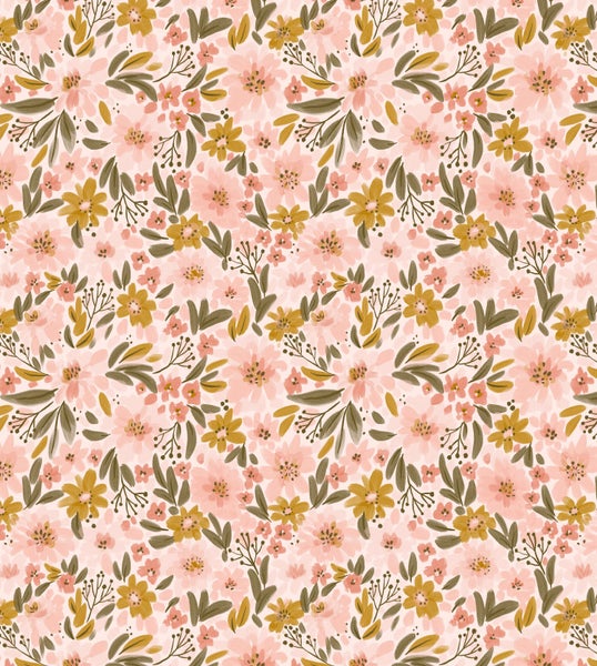 Blumenmuster mit Blüten und Blättern