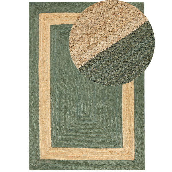 Teppich KARAKUYU 160 x 230 cm Jute Grün