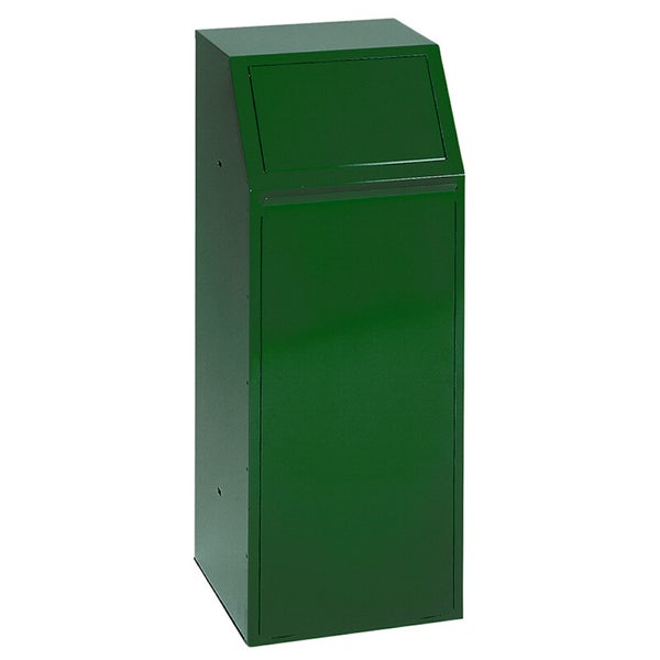 Standpaketbriefkasten aus Metall in Grün mit Einwurfklappe oben und großer Fronttür zur Paketentnahme.