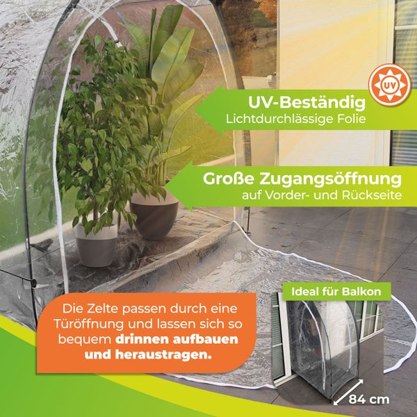 Überwinterungszelt Arctic für Pflanzen in Anthrazit L 186 x B 84 x H 175 cm