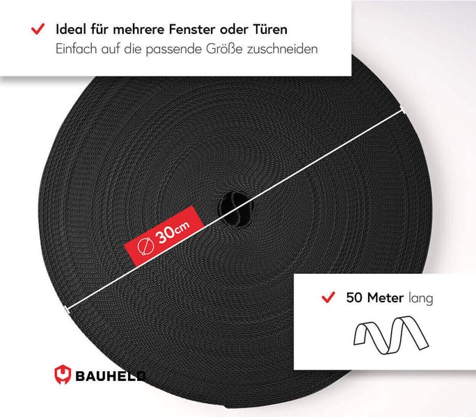 Rolle Fliegengitter Meterware, circa 30 Zentimeter Durchmesser und 50 Meter lang