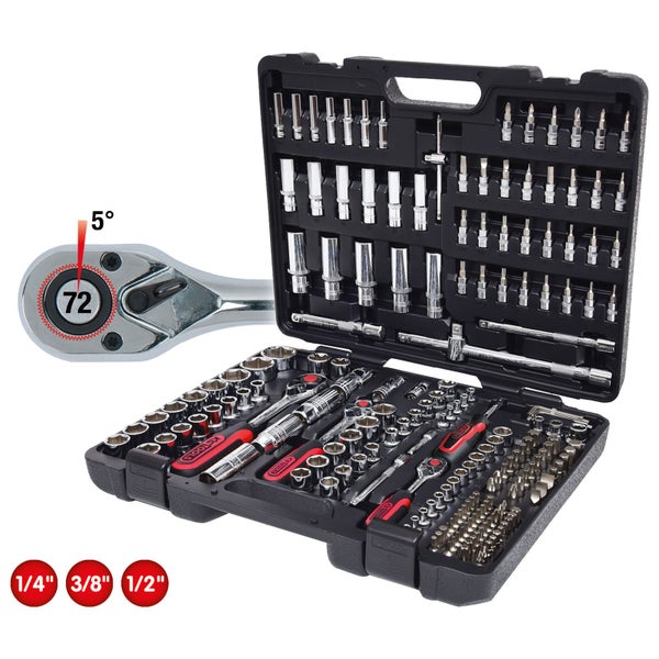KS TOOLS 1/4+3/8+1/2 CHROMEplus Steckschlüssel-Satz 195tlg. - 918.0795