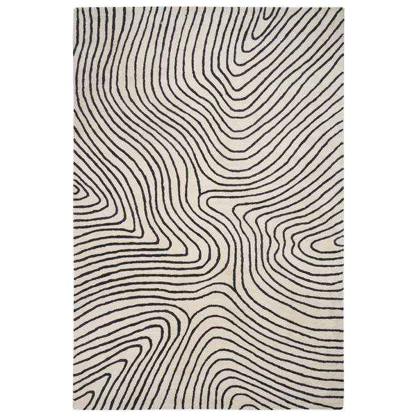 Teppich RUMRA Schwarz / Weiß 200 x 300 cm Viskose