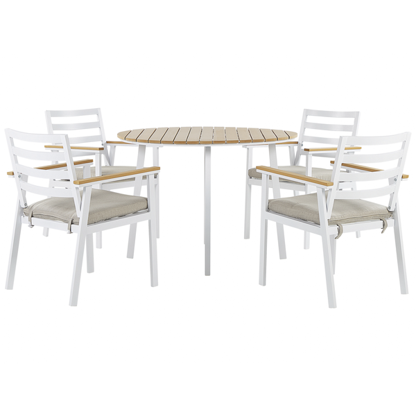 Gartenmöbel Set 4-Sitzer CAVOLI inkl. Kissen Metall Beige