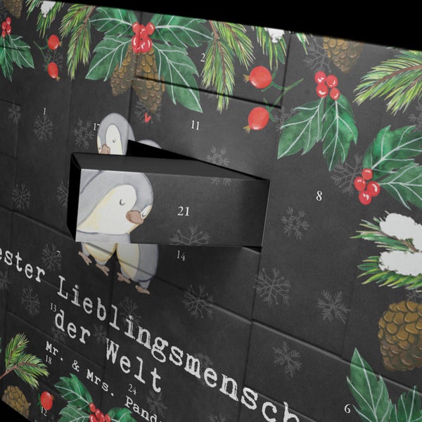 Mr. & Mrs. Panda Befüllbarer Adventskalender Pinguin Bester Lieblingsmensch der Welt - Schwarz