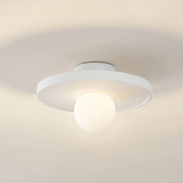 Lindby Wandleuchte, Wandlampe Innen Nielson (Modern) in Weiß aus Gips/Ton (1 flammig E27) - Wandstrahler Wandbeleuchtung Schlafzimmer / Wohnzimmer Wohnzimmerleuchte