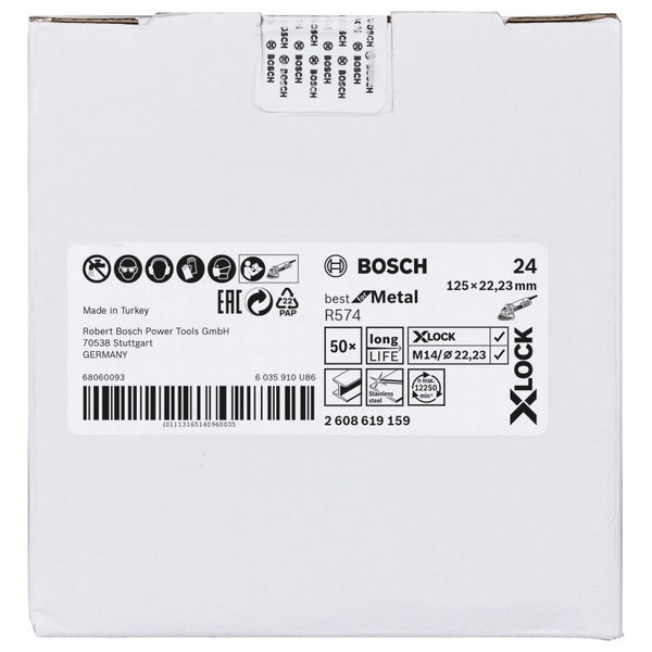 Bosch PRO R574 X-Lock Fiberscheibe 125 mm G24 - 2608619159