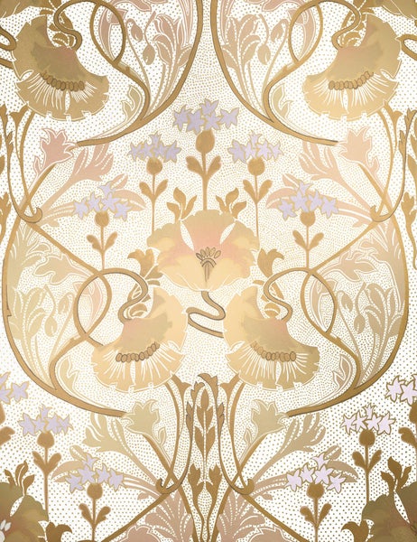 Dekorative Tapete mit floralem Muster