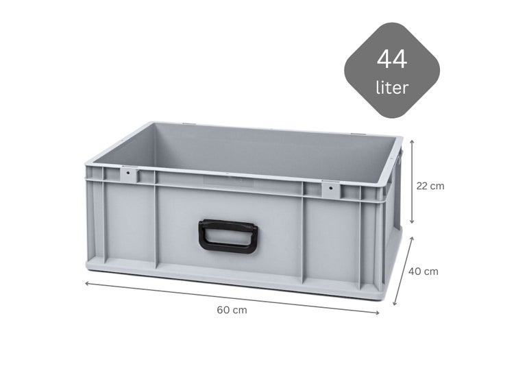 PROREGAL Spar Set 4x Eurobox Nextgen Portable Uno HxBxT 22 x 40 x 60 cm 44 Liter Eurobehälter Transportbox Transportbehälter Stapelbehälter