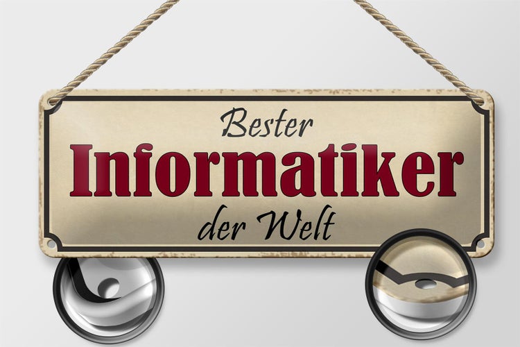 Blechschild Spruch 27x10cm bester Informatiker der Welt Dekoration