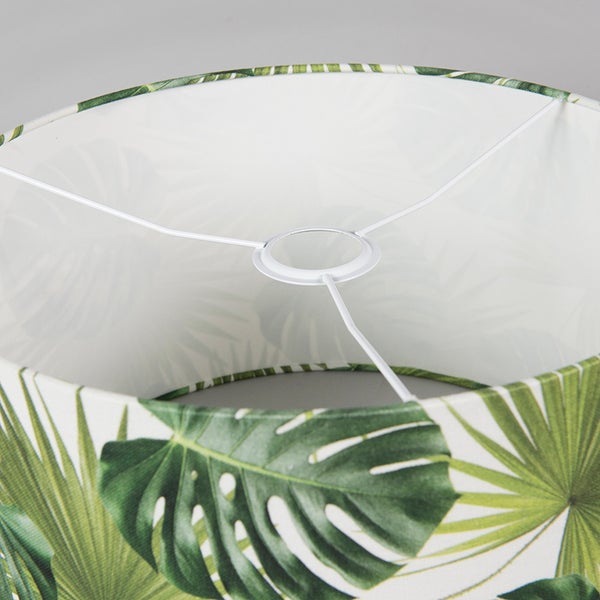 Baumwoll-Lampenschirm Blattdesign Rund 35/35/20 - Leaf