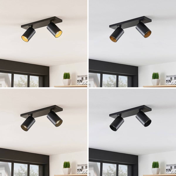 Deckenleuchte mit zwei Strahlern aus Metall