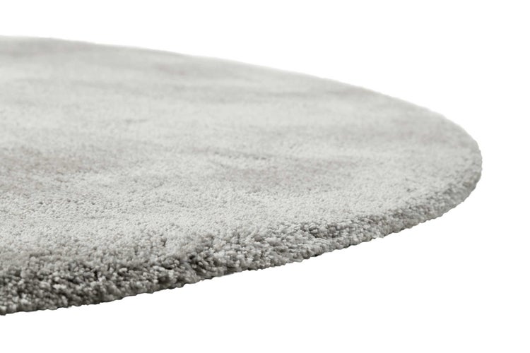 Teppich Rund Hellgrau Creme meliert Hochflor Pisa Homie Living 120 cm rund