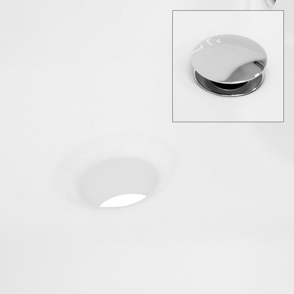 ECD Germany Waschbecken Waschtisch Ø 460 x 155 mm aus Keramik Weiß inkl. Ablaufgarnitur für Waschbecken mit Überlauf Aufsatzbecken Aufsatzwaschbecken Aufsatzwaschtisch Waschschale Spülbecken Becken