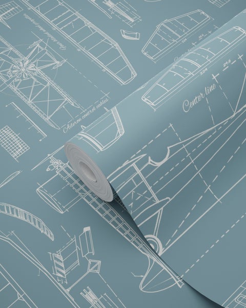 Tapetenrolle mit Flugzeugmuster