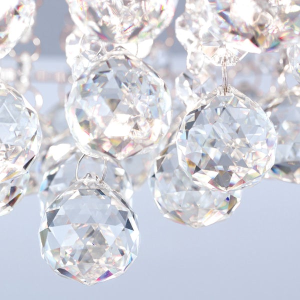 Deckenluster Kristall 6-flammig silber