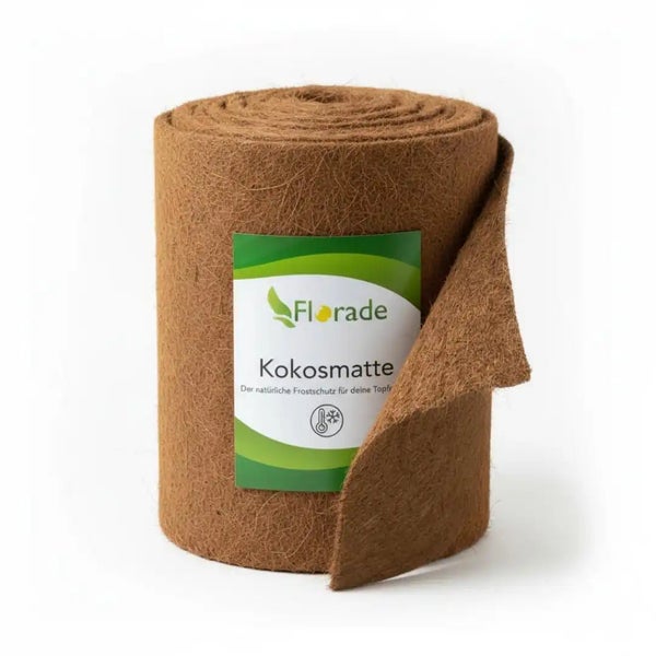 Florade Kokosmatte als natürlicher Frostschutz für Pflanzen auf der Rolle