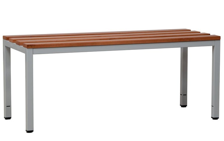 PROREGAL Sitzbank Seal Freistehend Grau/Buche Ohne Rückenlehne HxBxT 40 x 120 x 40 cm Holz