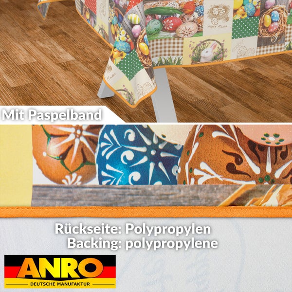 Tischdecke mit Ostermotiven und Paspelband