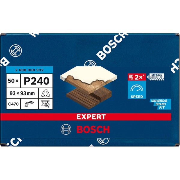 Bosch 50x Expert C470 Schleifpapier für Deltaschleifer 93 mm G 240 - 2608900932