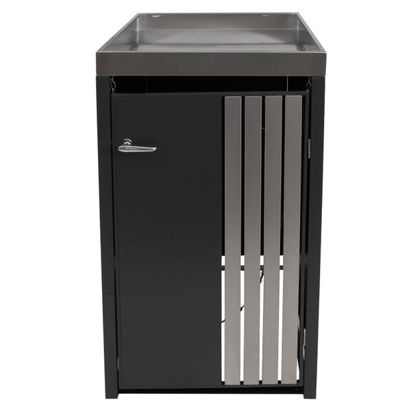 Gartenschrank mit Edelstahlabdeckung und Tür