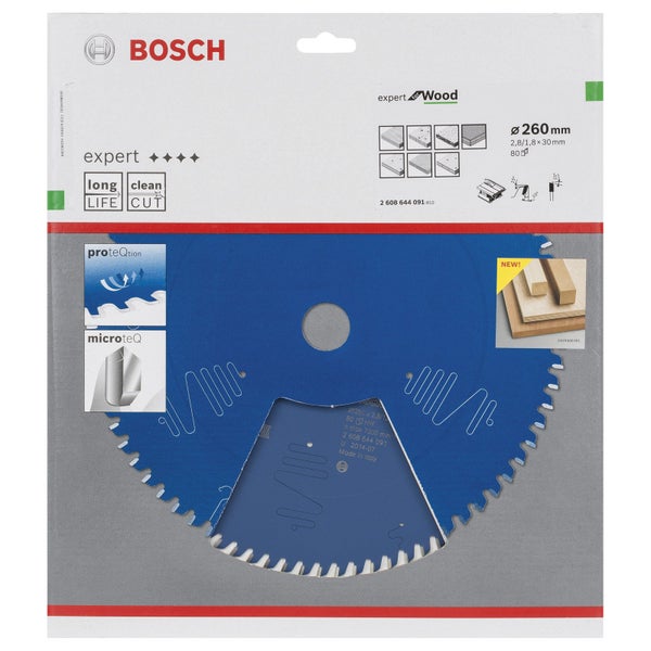 Bosch Logo. Bosch Expert Kreissägeblatt für Holz, 260 Millimeter Durchmesser