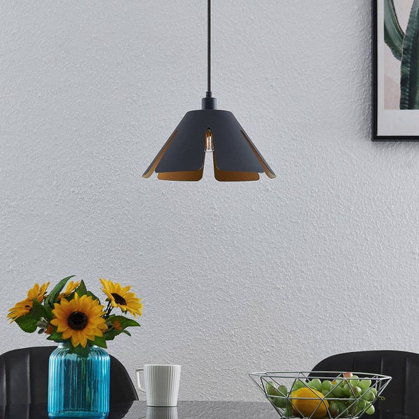 Lucande Pendelleuchte Jemmily (Design, Modern) in Schwarz aus Aluminium (1 flammig E14) - Design-Hängeleuchte Esstischlampe Hängelampe Hängeleuchte Wohnzimmerleuchte