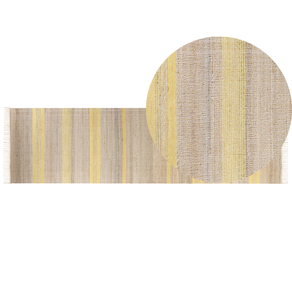 Teppich TALPUR Gelb 80 x 300 cm Jute