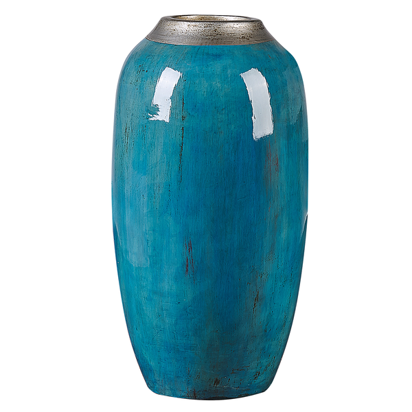 Dekovase MILETUS Keramik 42 cm Blau