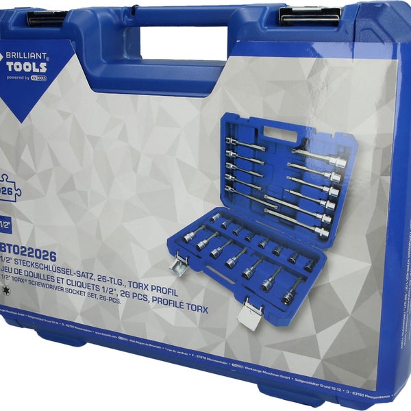BRILLIANT TOOLS 1/2 Bit-Stecknuss-Satz 26tlg. Vielzahn-Profil XZN - BT022026