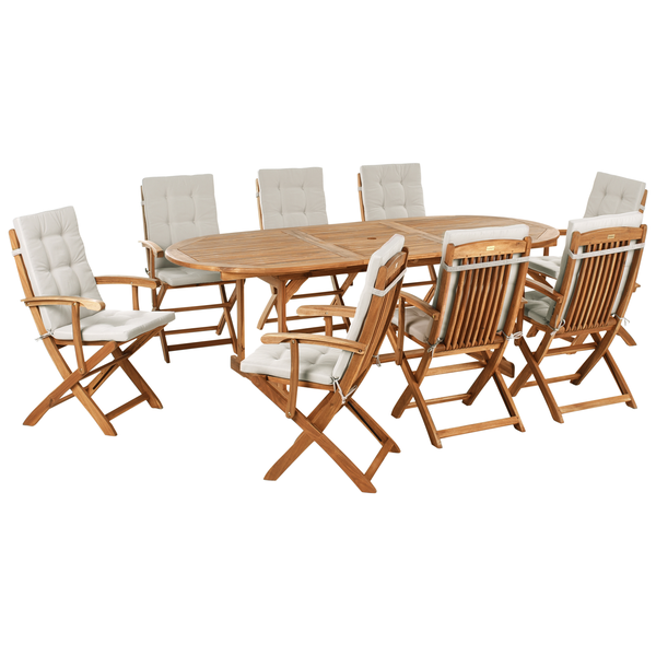 Gartenmöbel Set 8-Sitzer MAUI PREMIUM Akazienholz Taupe