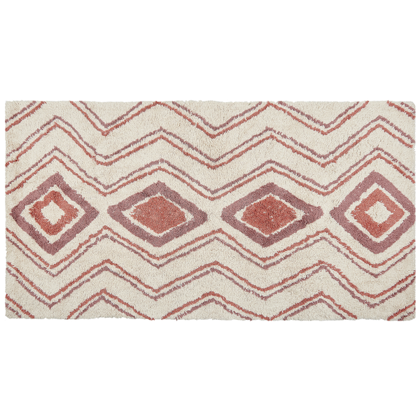 Teppich KASTAMONU Beige 80 x 150 cm Baumwolle