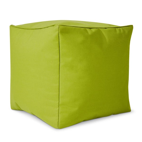 Green Bean© Sitzsack-Hocker 40x40x40cm mit EPS-Perlen Füllung - Fußhocker Fußkissen Sitz-Pouf für Sitzsäcke - Bodenkissen für Kinder und Erwachsene - Fußablage Sitzkissen Sitzhocker Grün